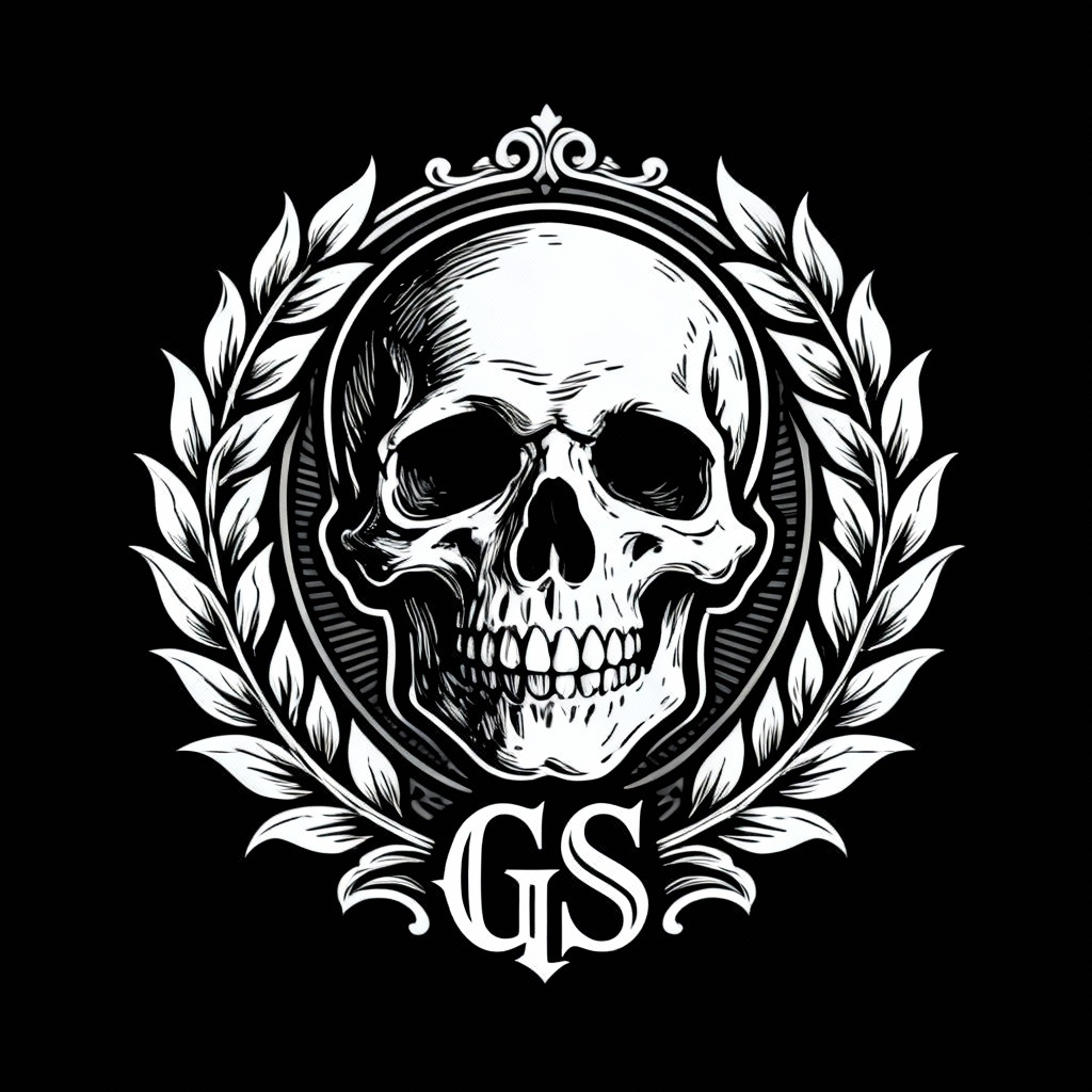 AI Gothic Skull Logo Design