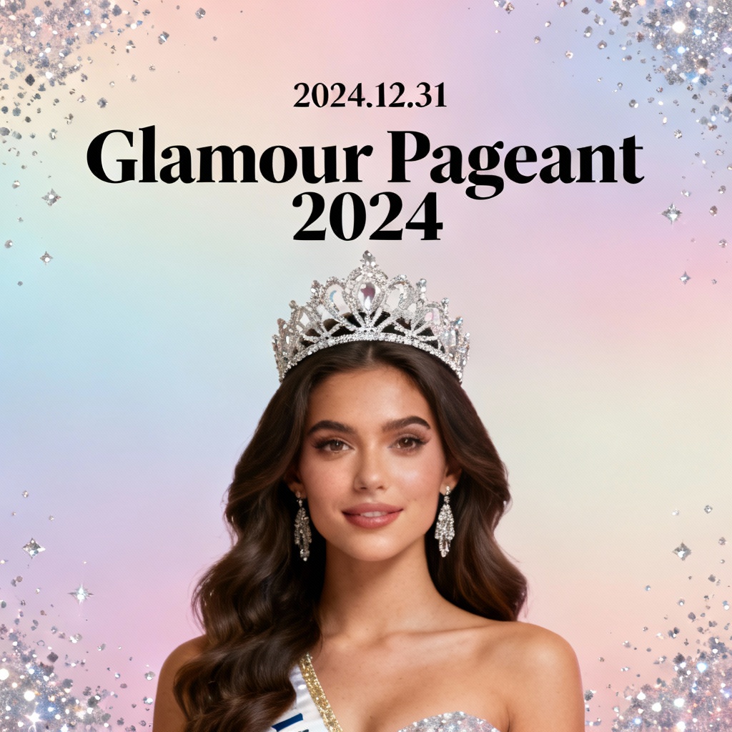 AI pageant poster mockup with crowned model and sash