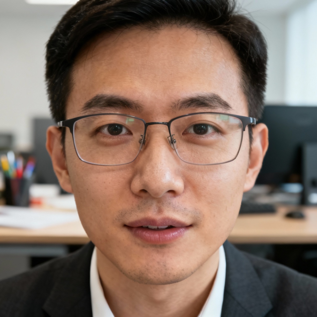 Webcam headshot with screen reflections removed