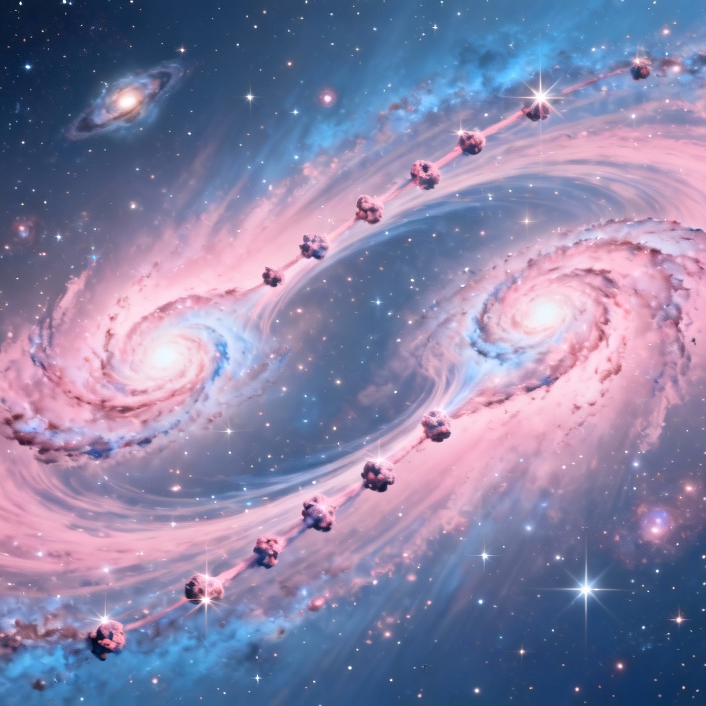 AI interacting binary galaxies with tidal tails