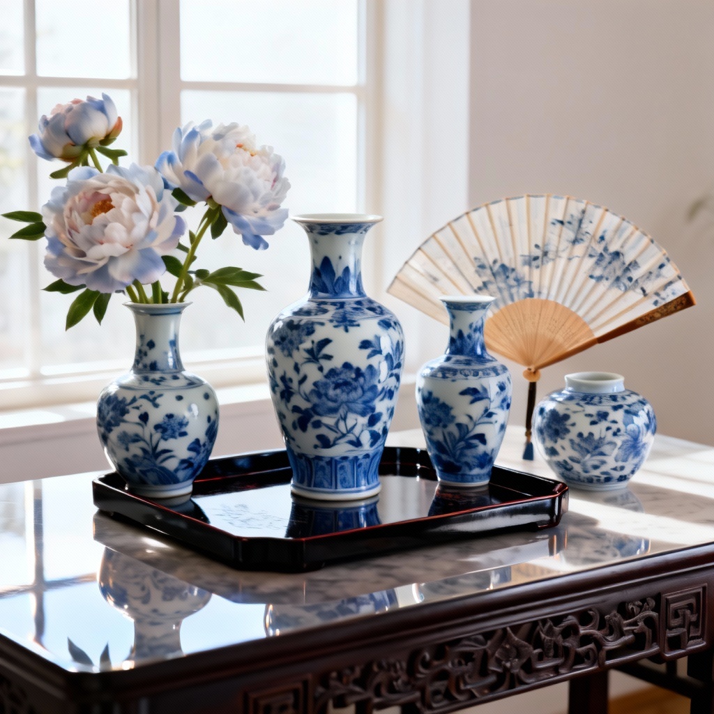 AI Ming porcelain still life