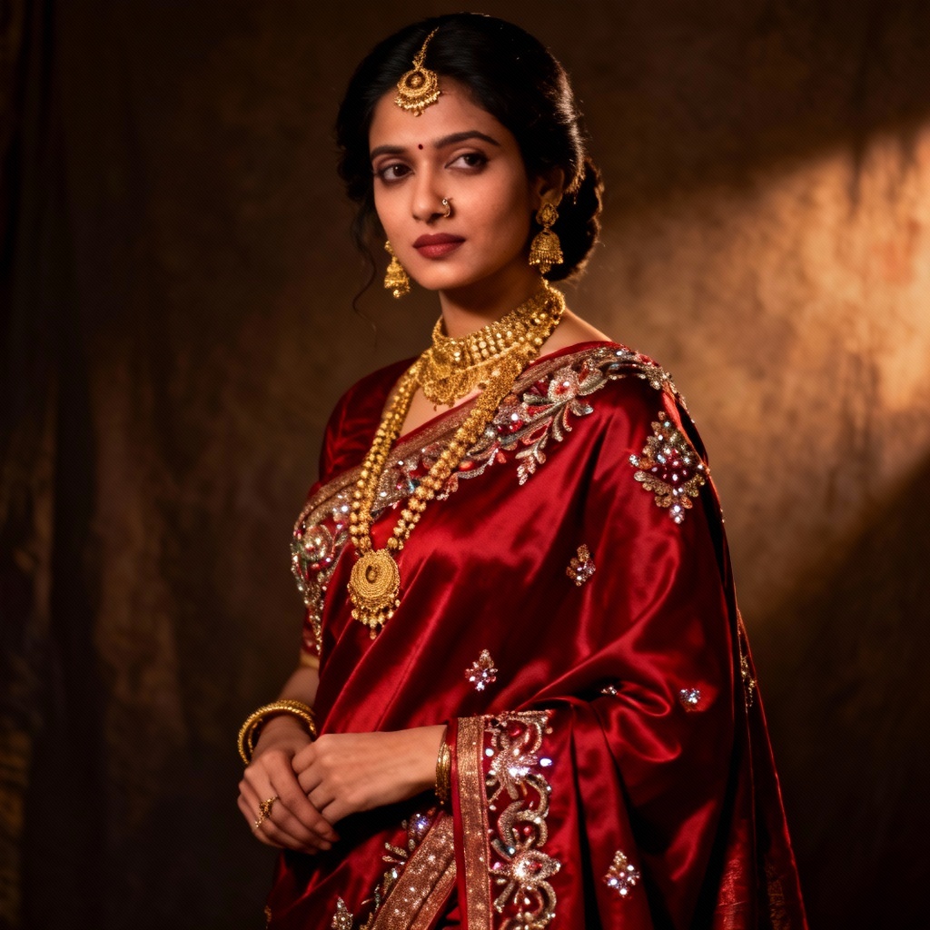 AI Bridal Saree Portrait