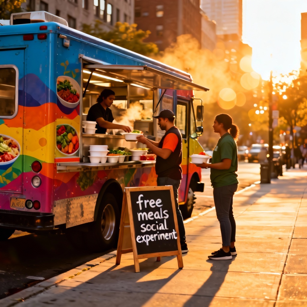 AI food truck surprise social experiment giveaway