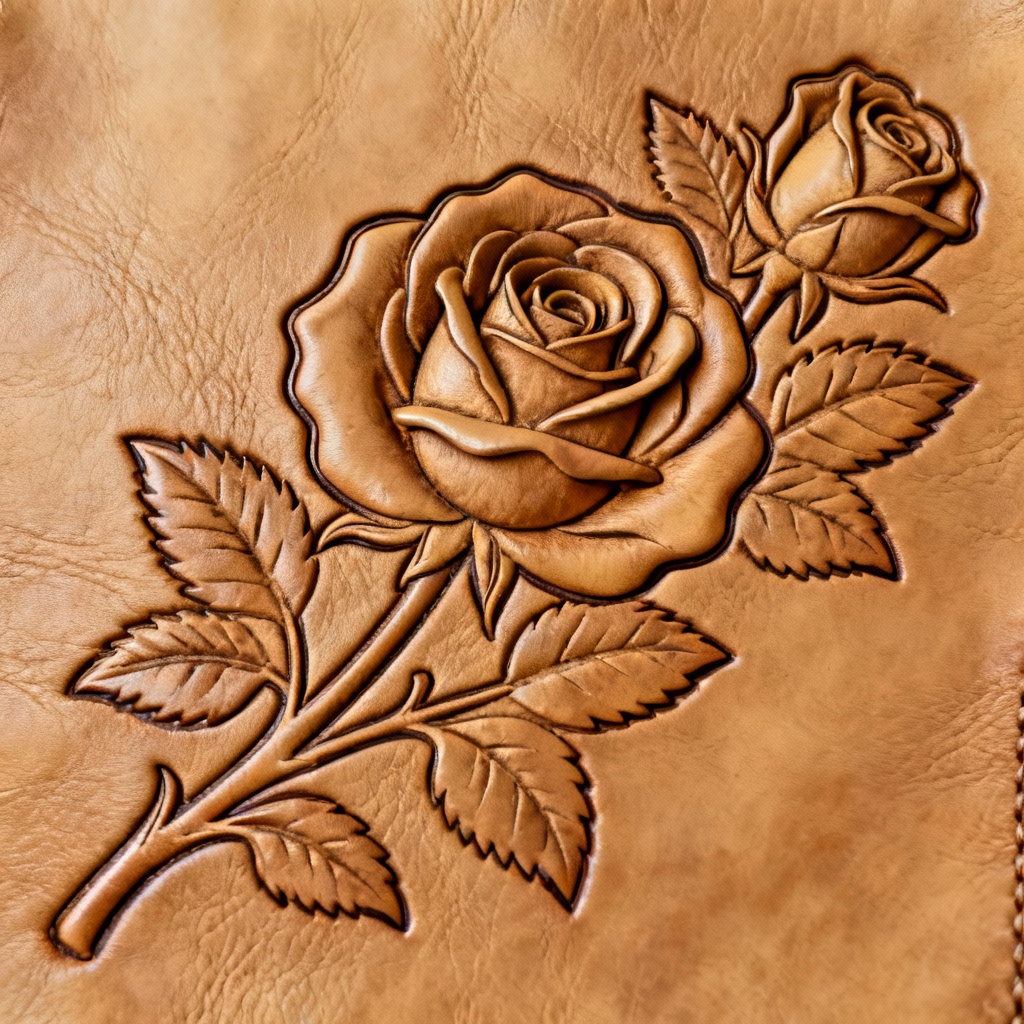 AI Leather Tooling Rose Pattern