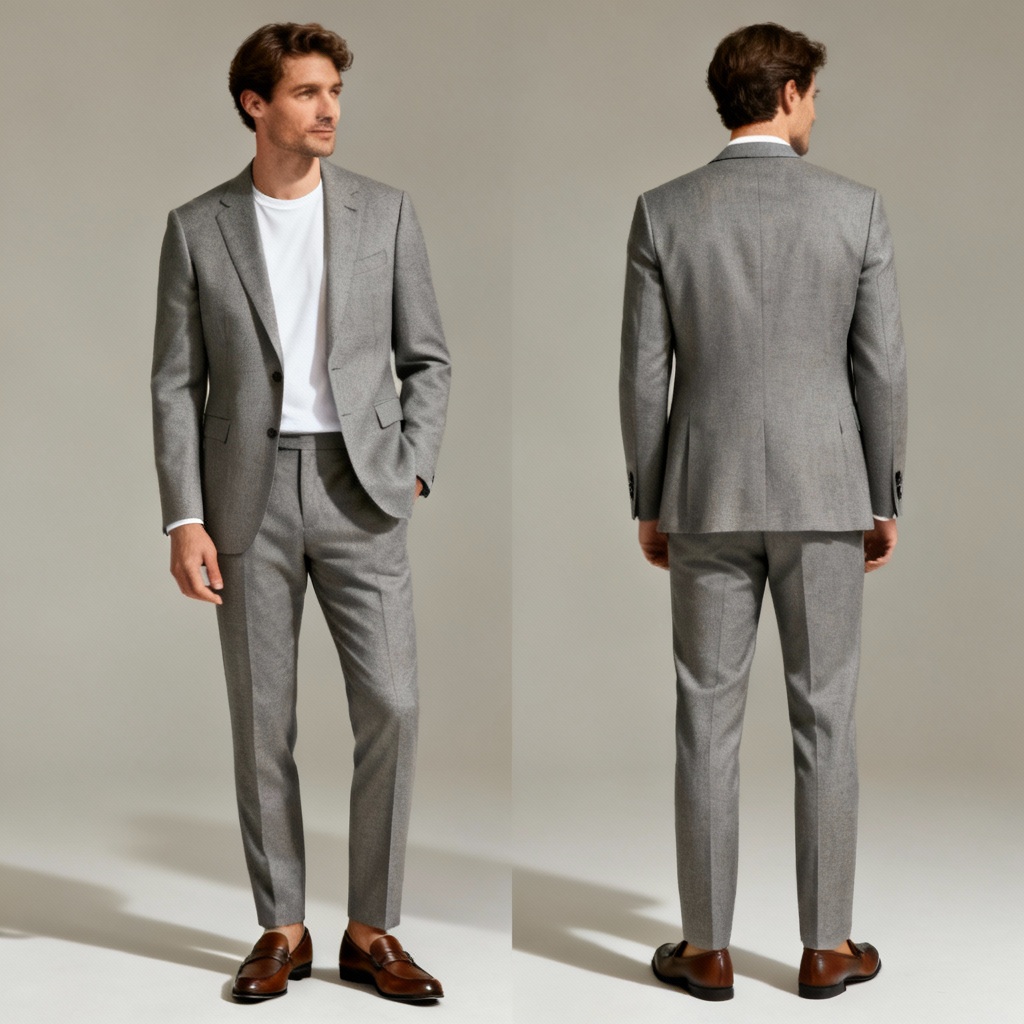 AI menswear tailored suit in studio lighting