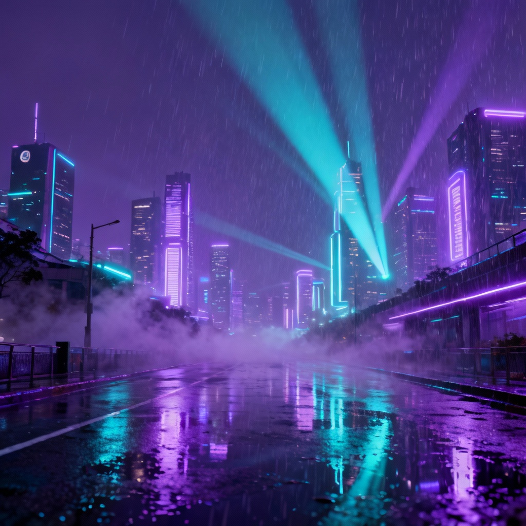 AI 4K cyberpunk city wallpaper for PC
