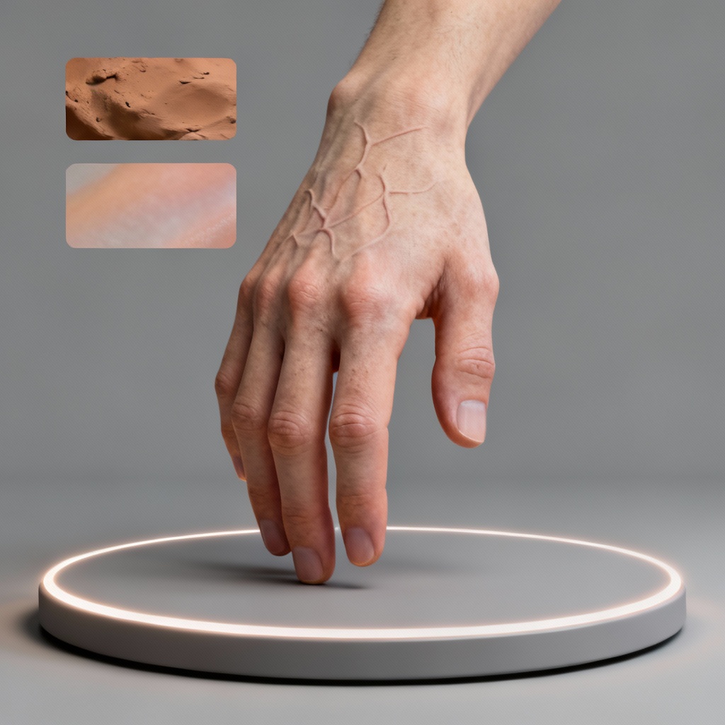 AI 3D hand model reference turntable