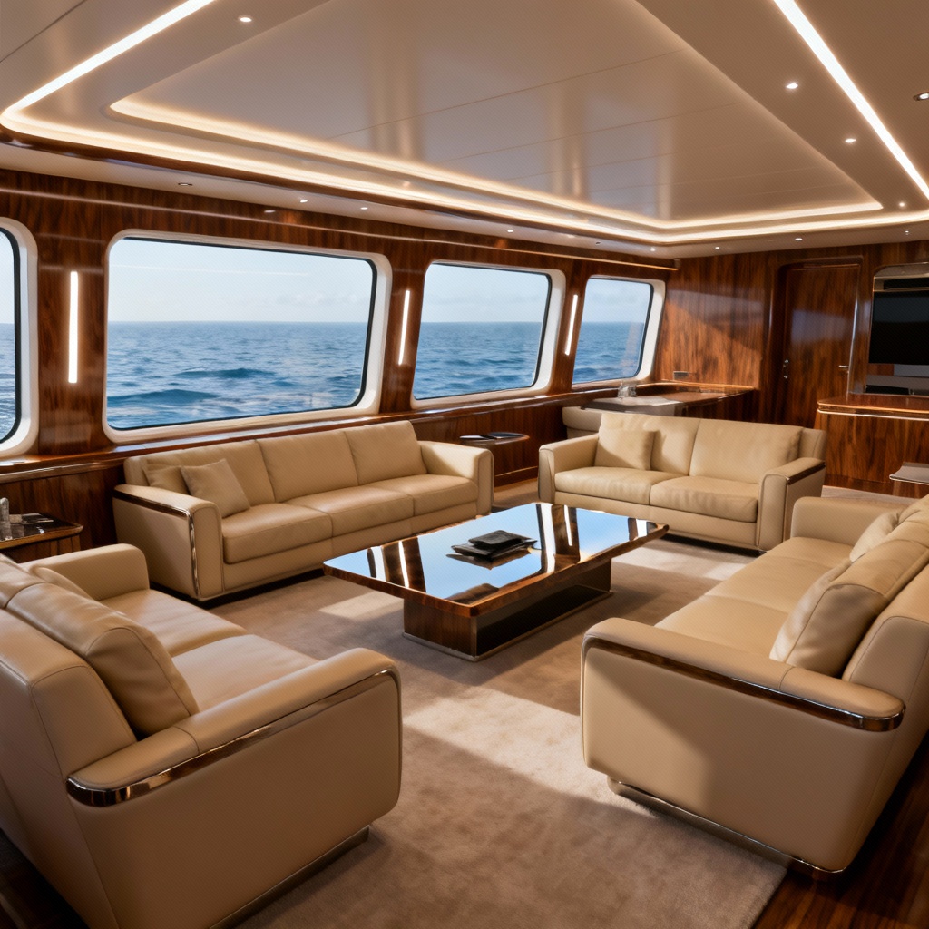 AI superyacht interior rendering