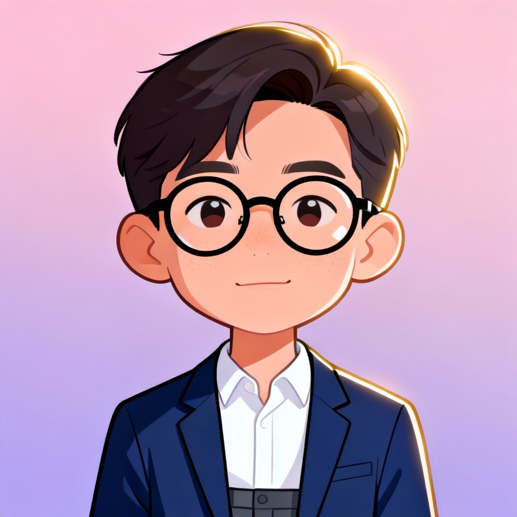 Creative designer avatar with pastel gradient