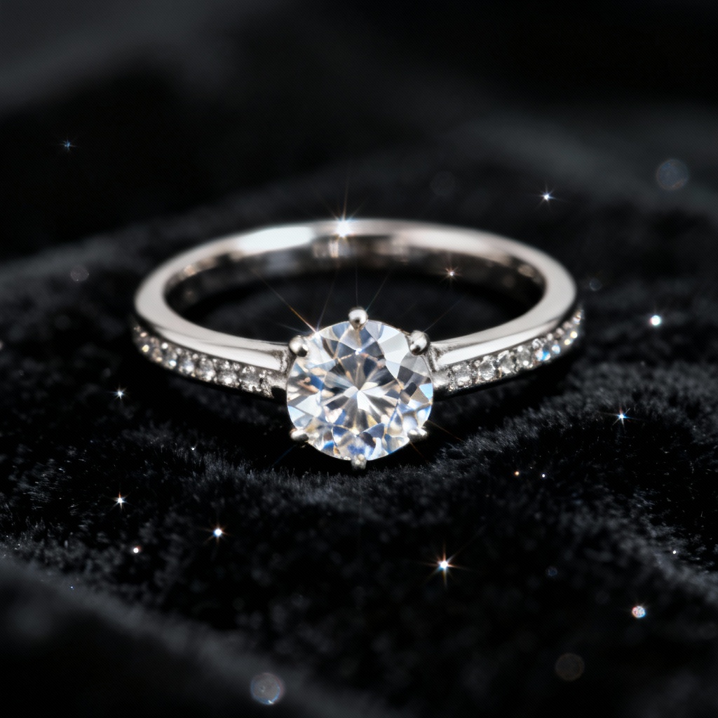 AI glitter highlight on jewelry macro photograph