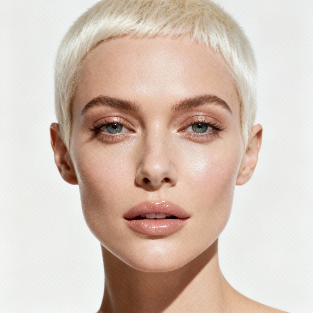 AI women’s platinum buzz cut