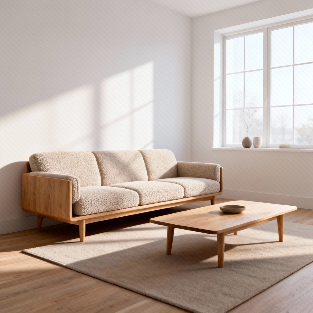 AI Scandinavian living room furniture render
