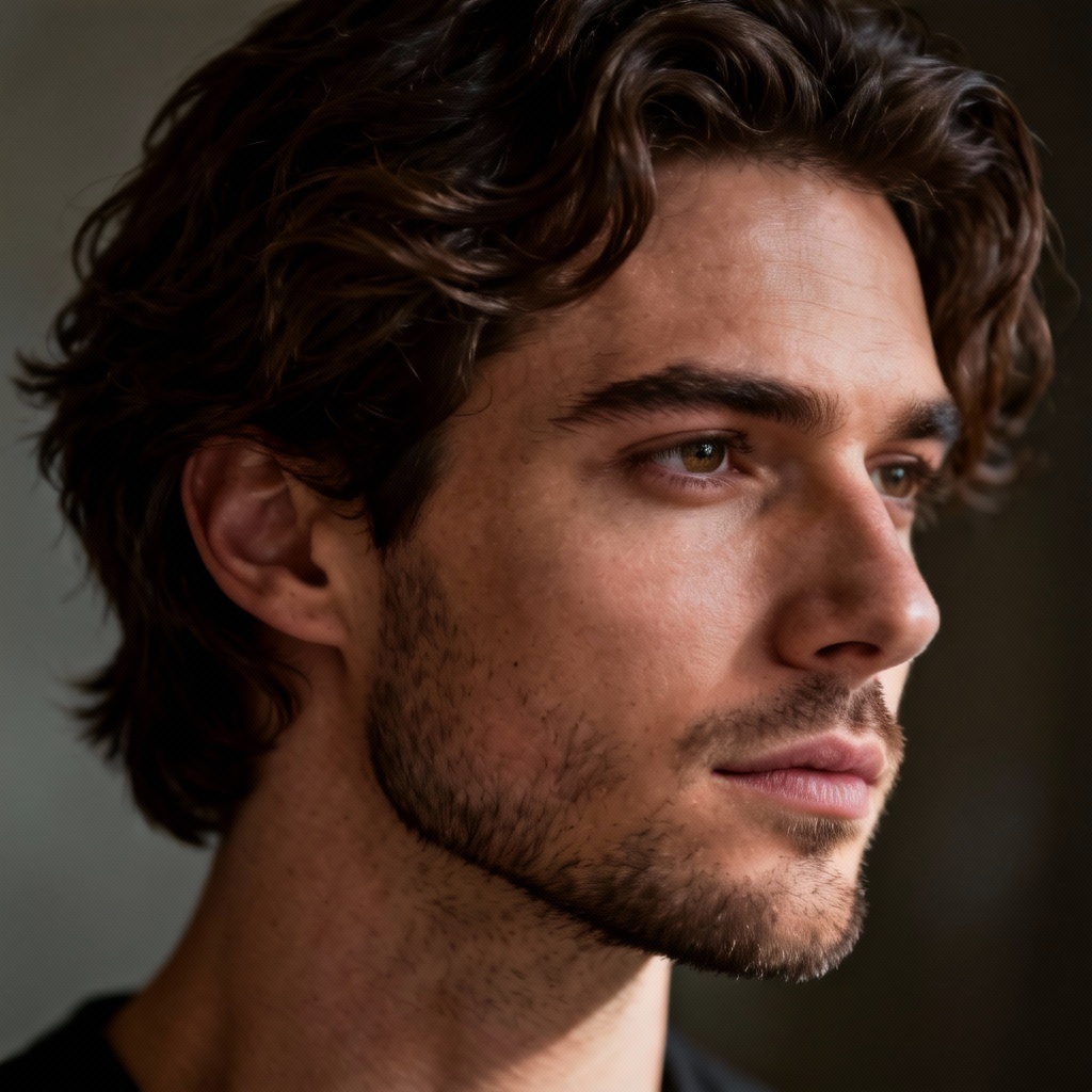 AI men’s wavy undercut hairstyle