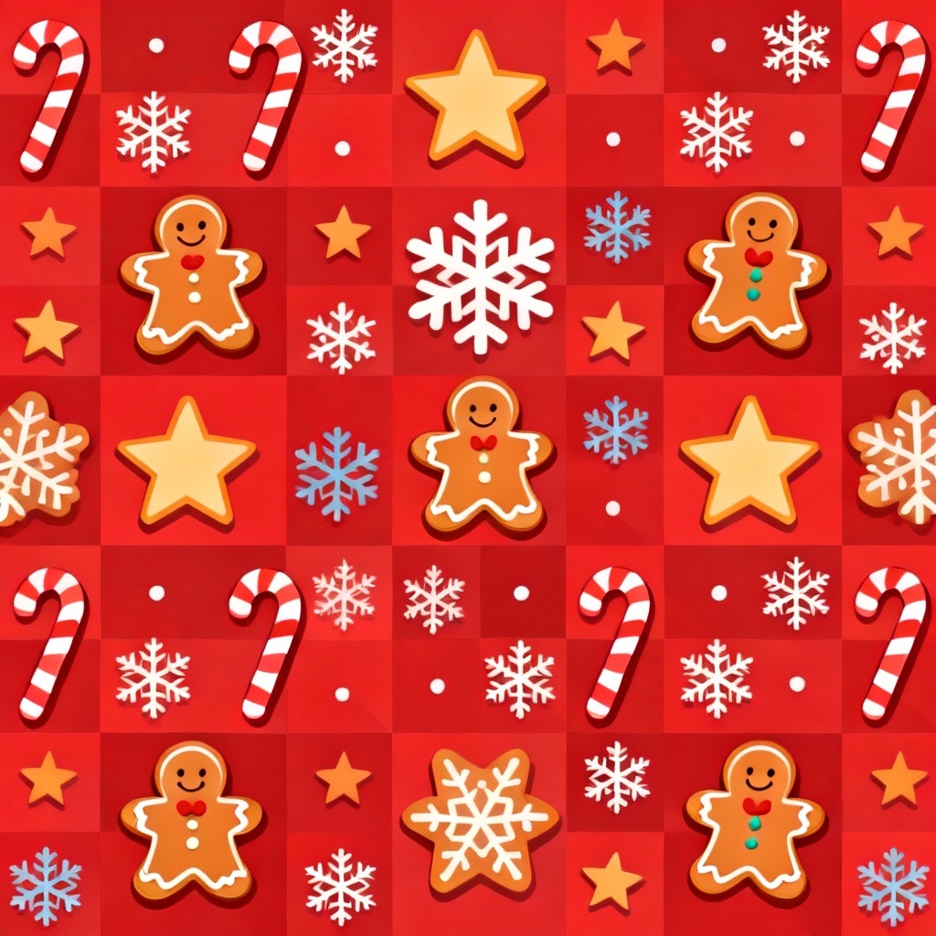 AI holiday gingerbread seamless pattern
