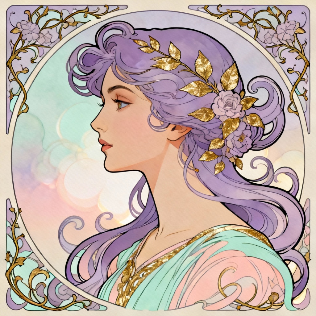 AI Art Nouveau Classic Beauty