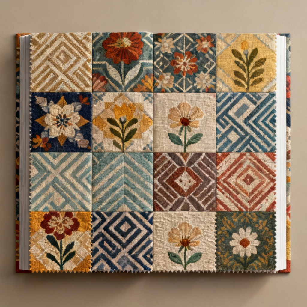 AI fabric pattern swatches for textile design
