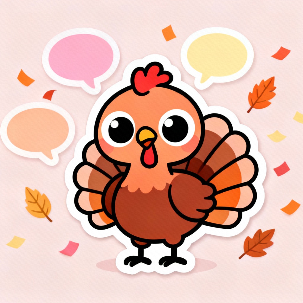 AI cute turkey Thanksgiving card for kids