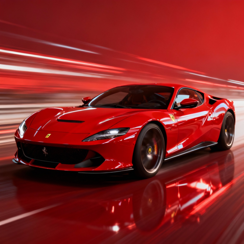 AI car photo with directional blurred background