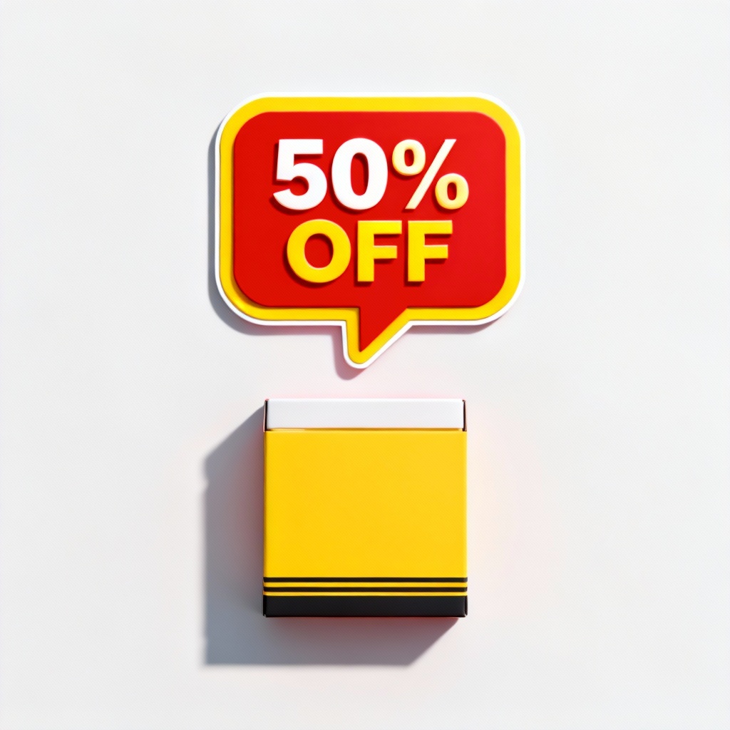 AI product photo with promo sticker speech bubble