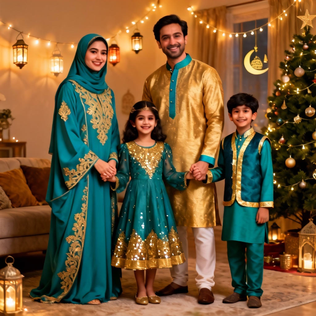 AI Family Matching Eid Outfits