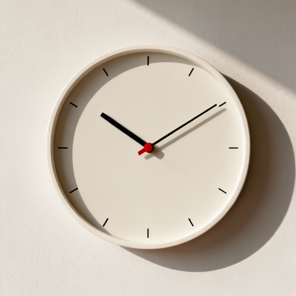 AI minimalist analog wall clock with matte dial
