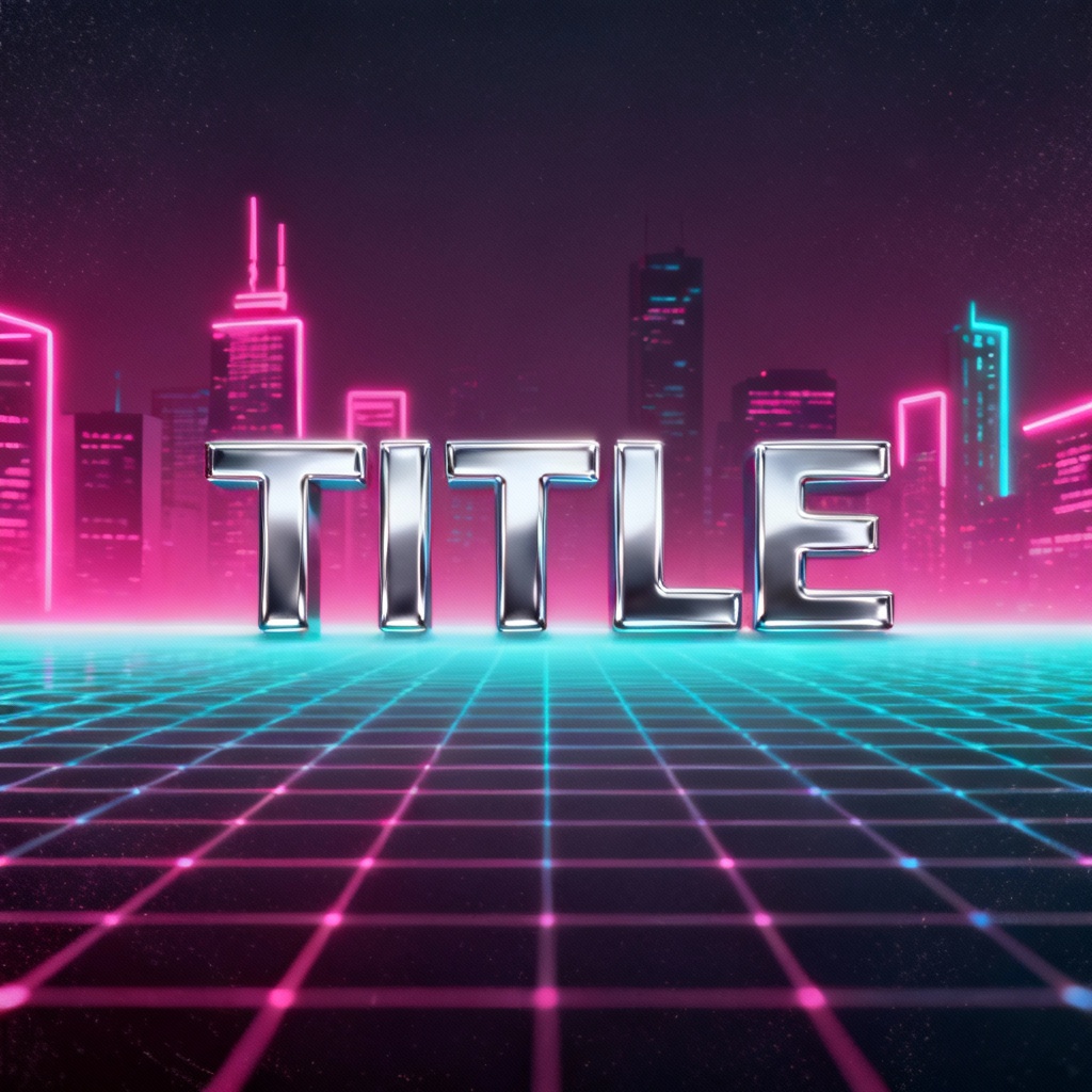 AI generated neon synthwave single cover art