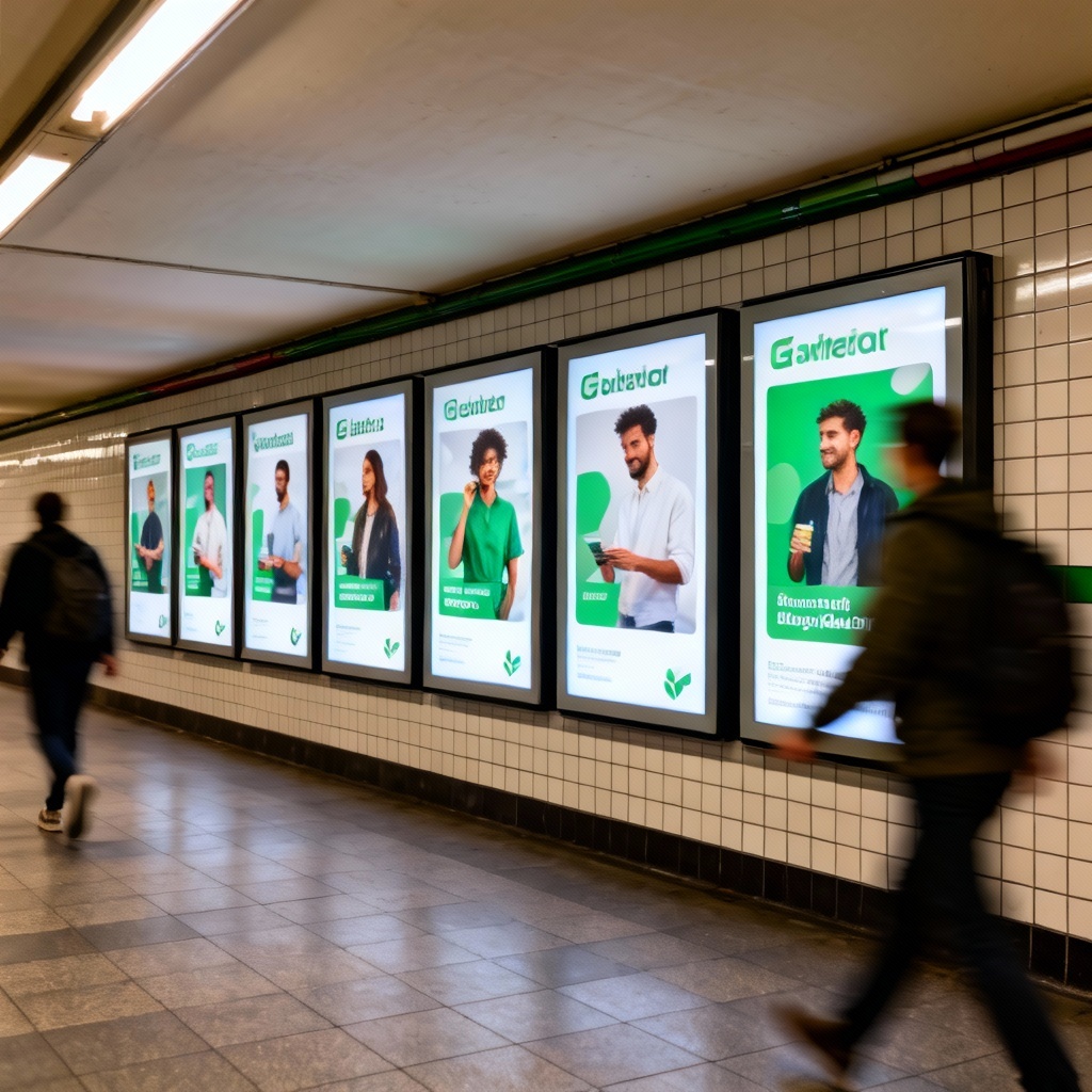 AI subway lightbox poster series for OOH campaign