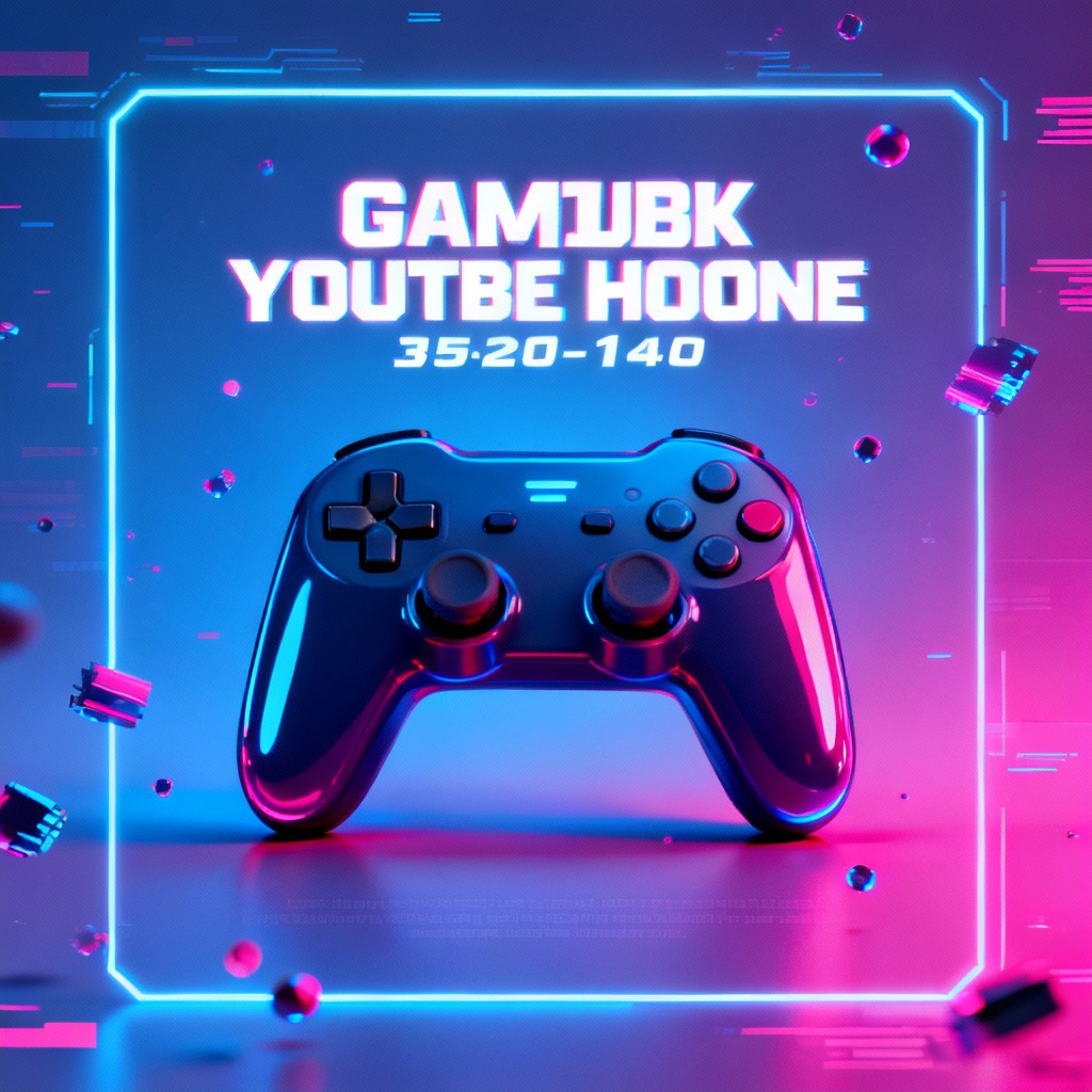 AI generated YouTube banner with neon gaming theme