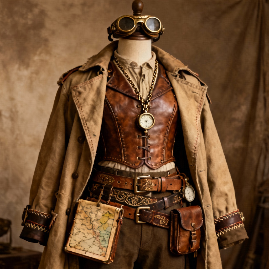 AI steampunk explorer outfit