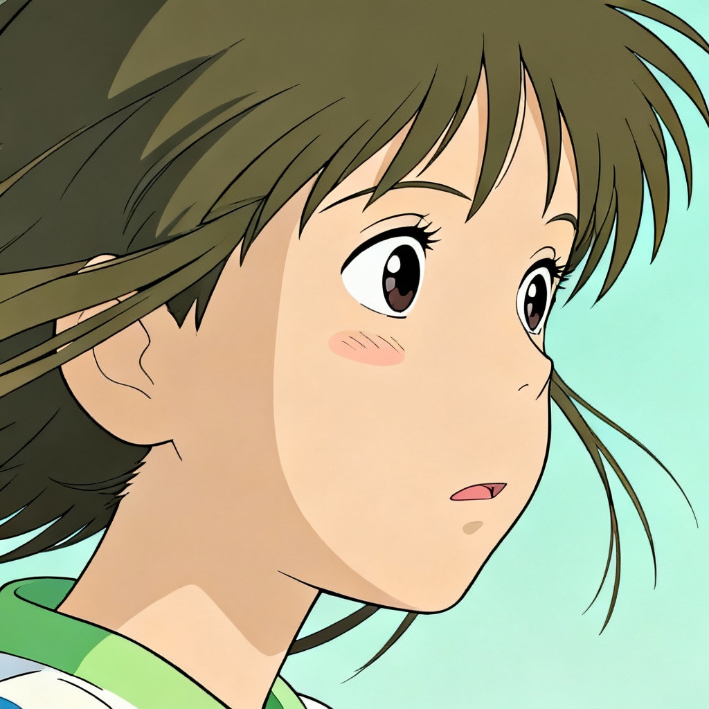 Anime character side face concept art