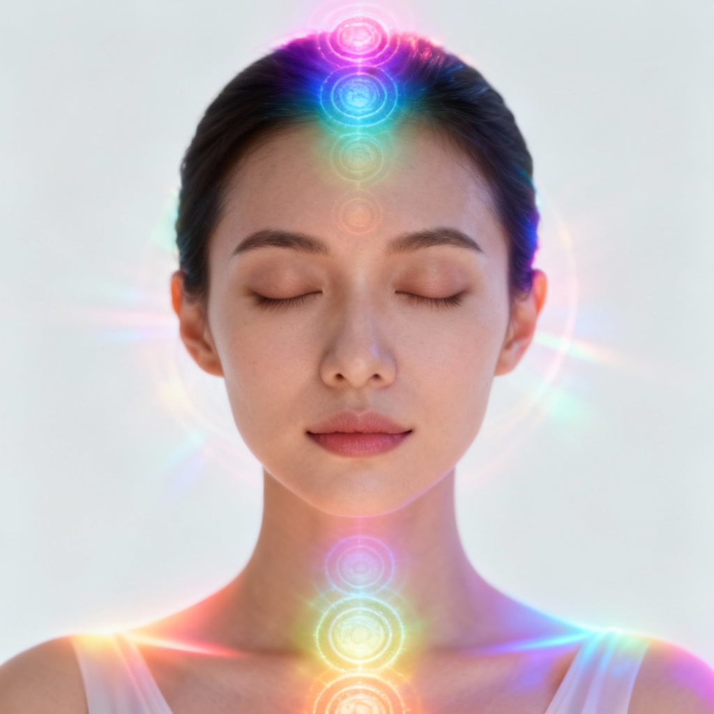 AI rainbow chakra aura portrait headshot