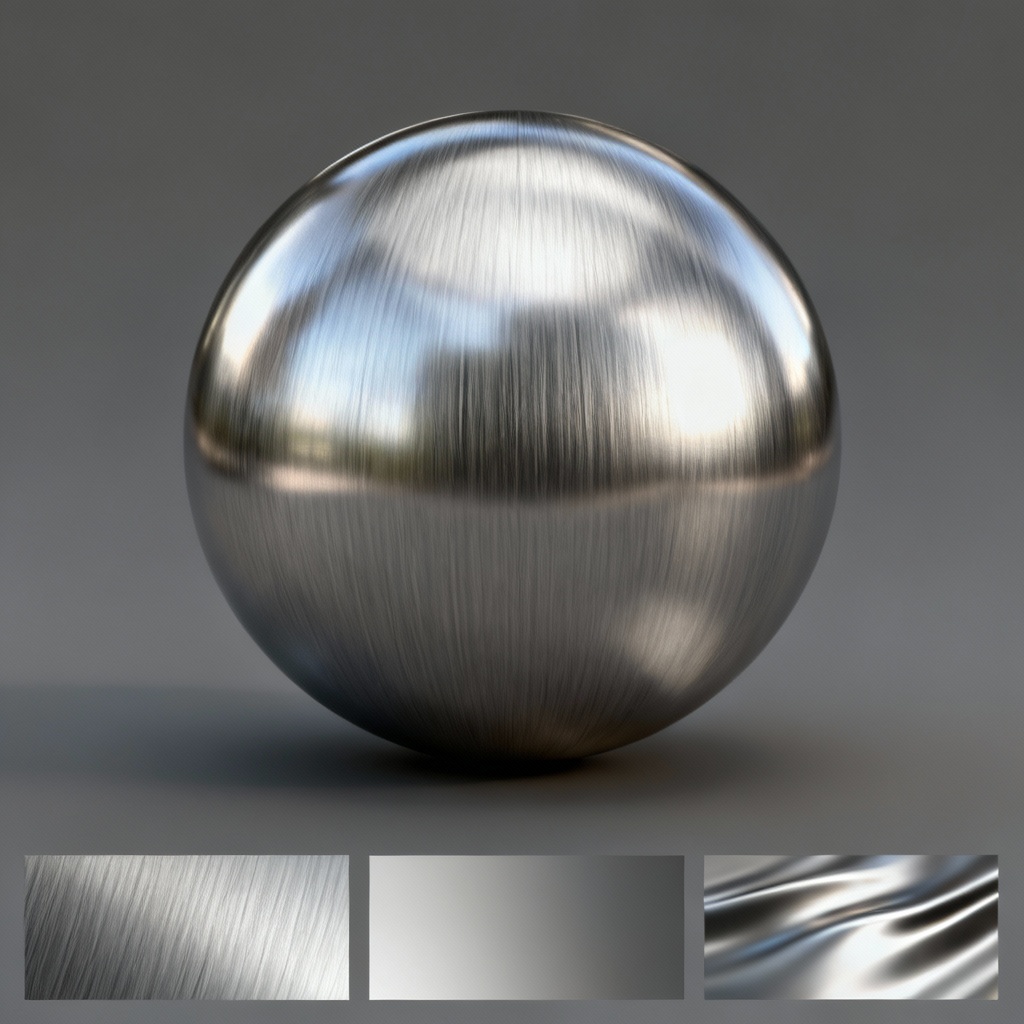 AI Brushed Steel PBR Material