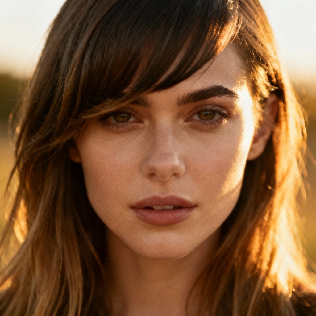 AI side swept fringe hairstyle try on