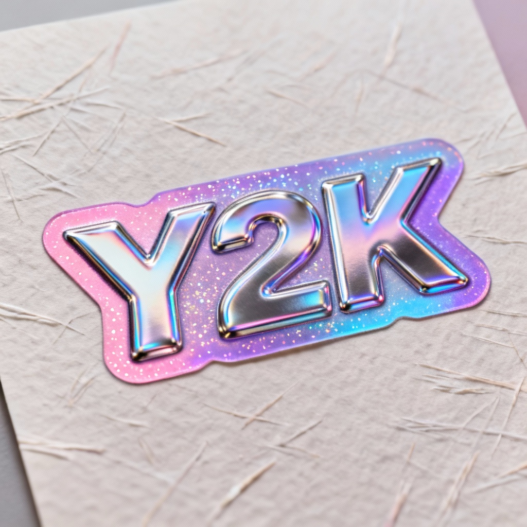 AI Metallic Y2K Sticker Logo