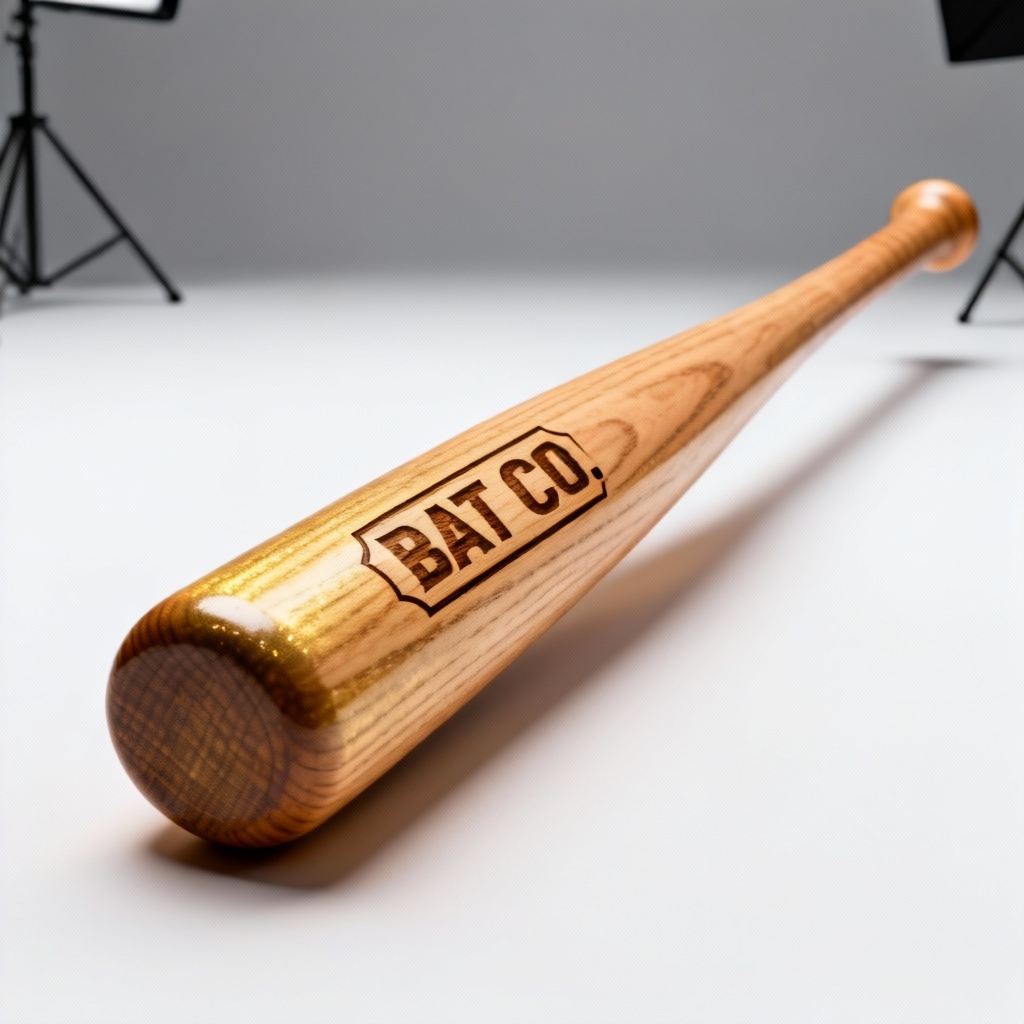 Realistic baseball bat product mockup