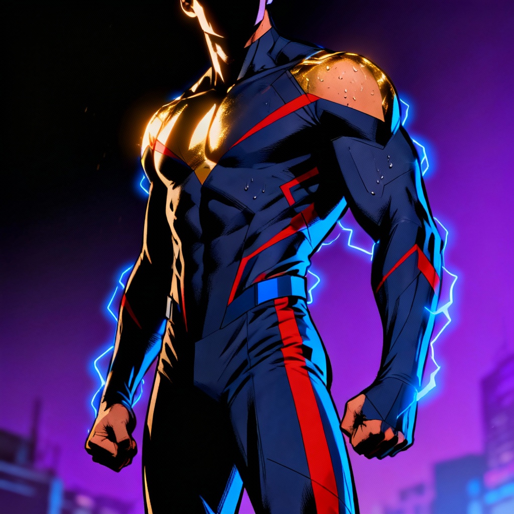 AI cosplay body transformation into hero build