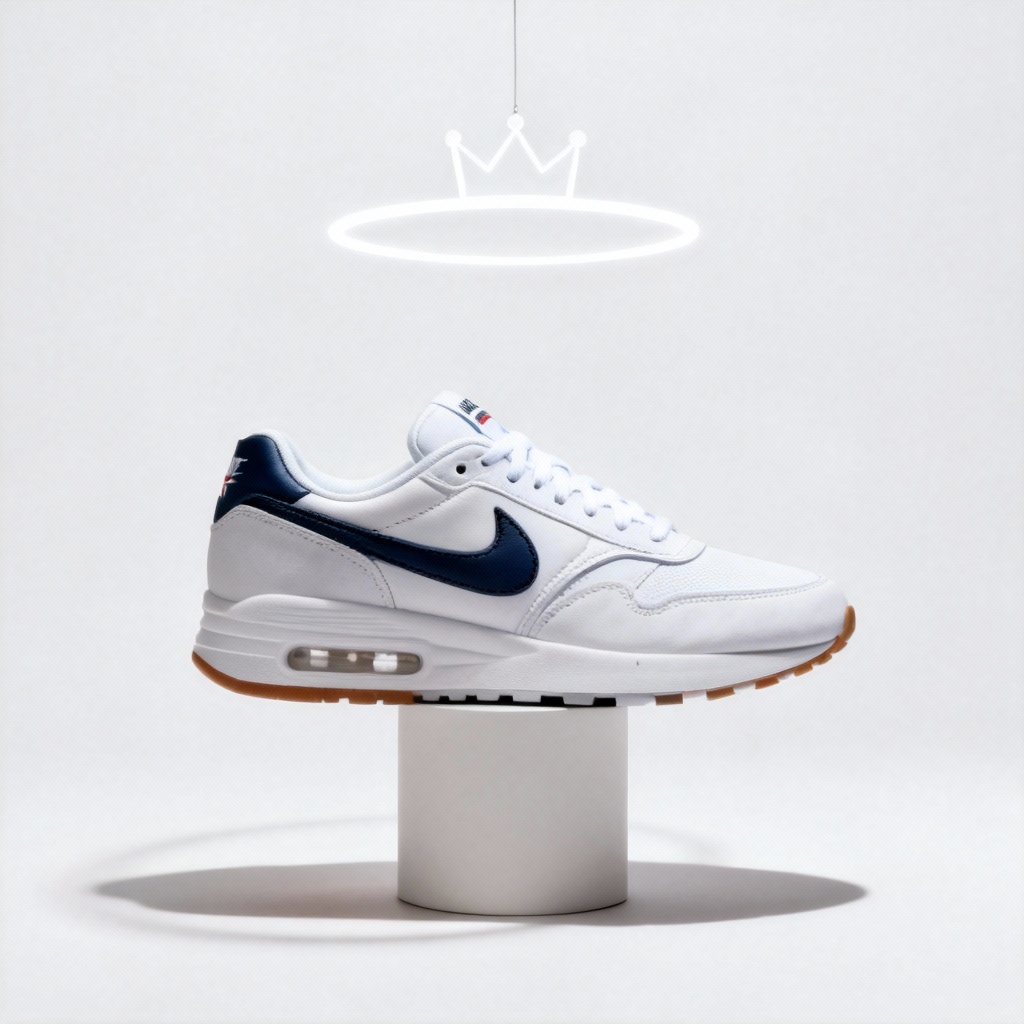 Minimal product shot with clean halo crown lighting