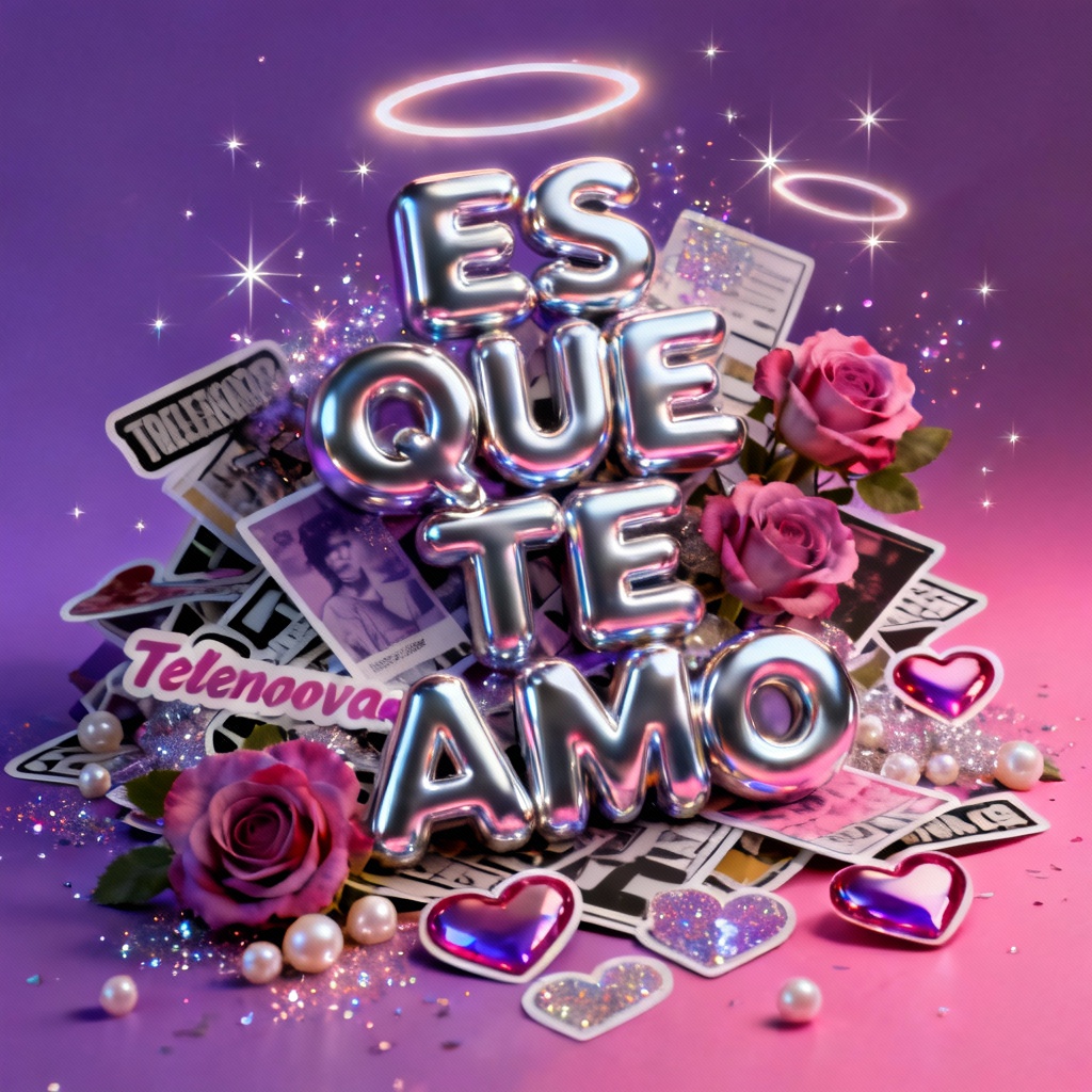 Spanish brainrot glitter collage with dramatic Spanish caption