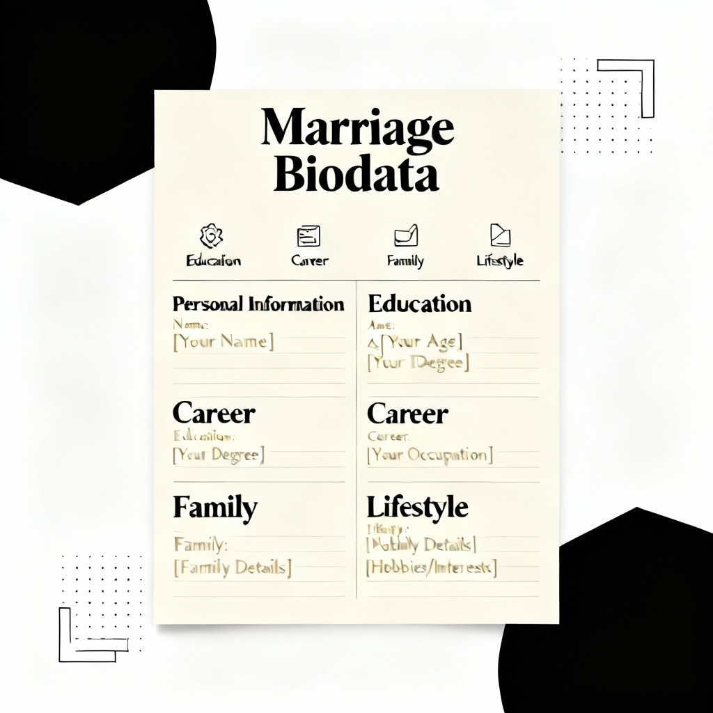 AI marriage biodata template with minimalist layout