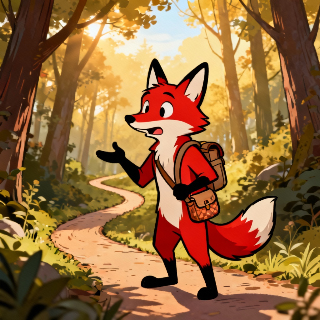 AI talking fox character acting as a witty guide