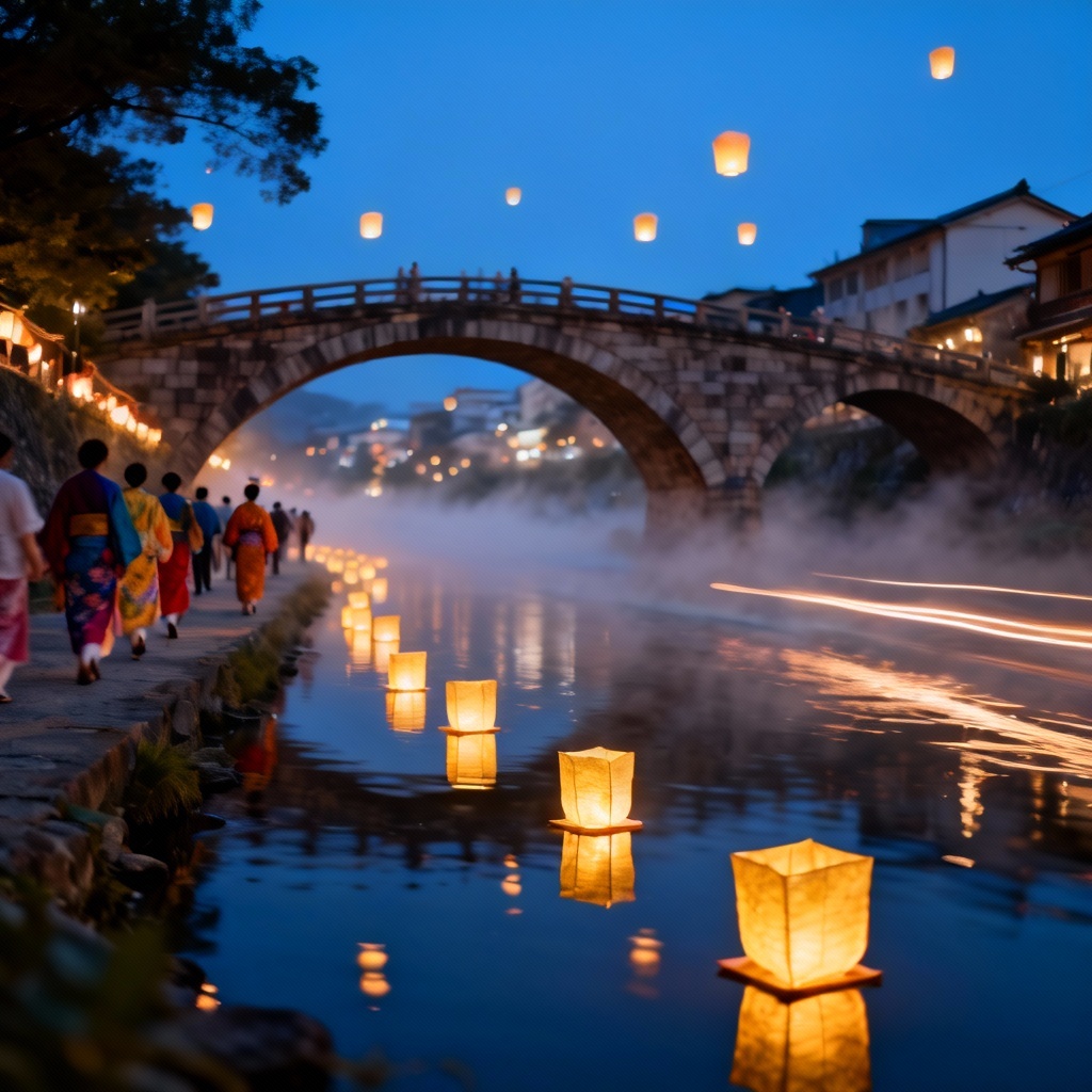 AI Lantern River Parade Scene