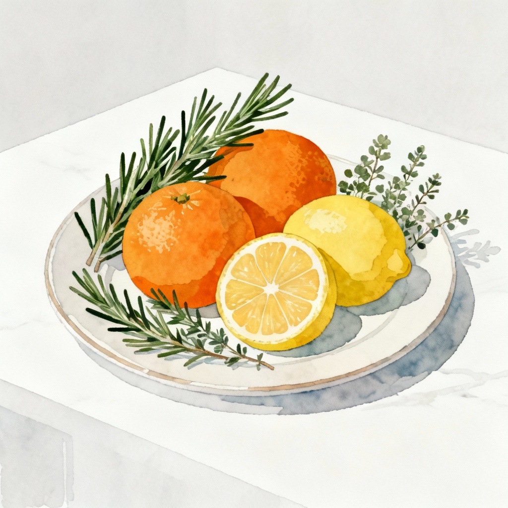 AI gouache food illustration with opaque painterly brushstrokes