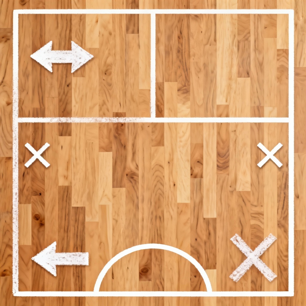 AI basketball playbook diagram
