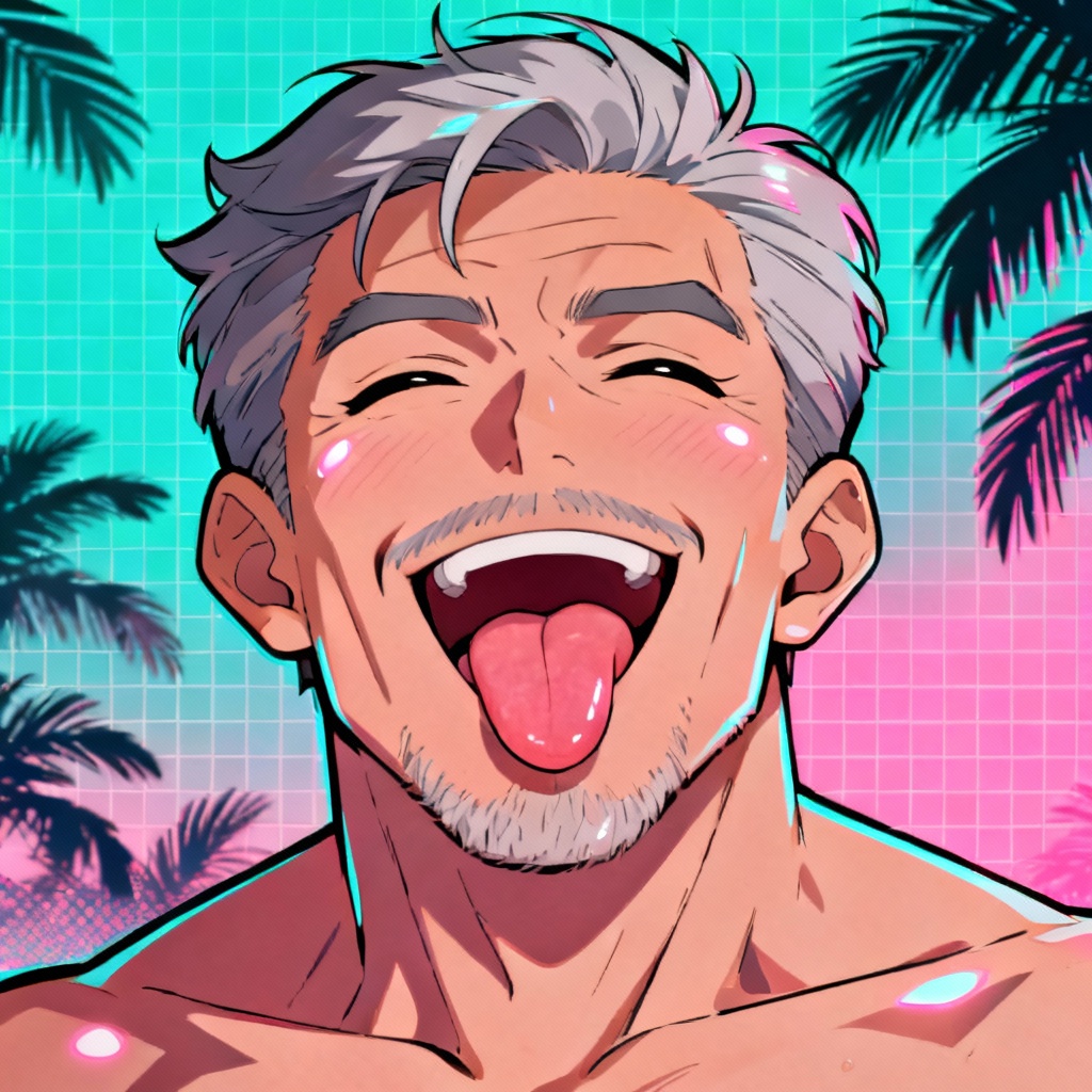 AI vaporwave ahegao avatar