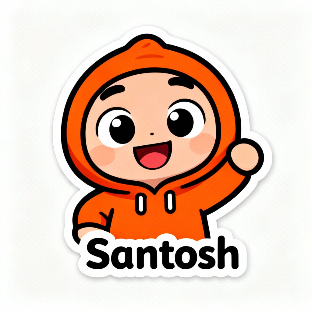 AI cartoon Santosh mascot sticker
