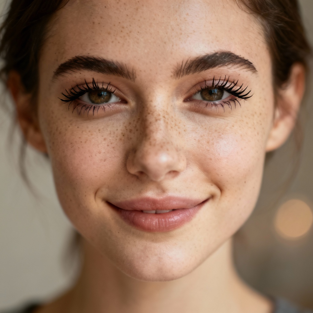 AI girl portrait headshot with soft studio lighting