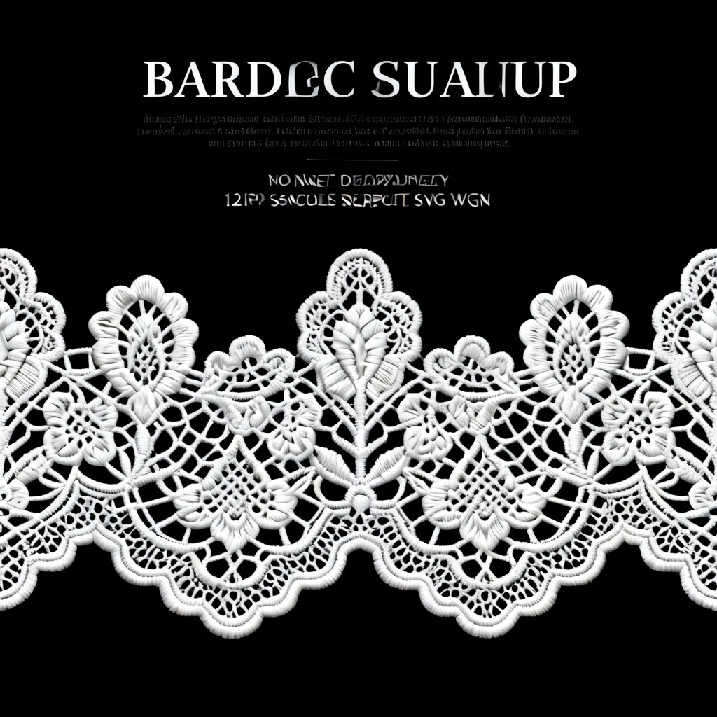 AI guipure lace border trim with scallops