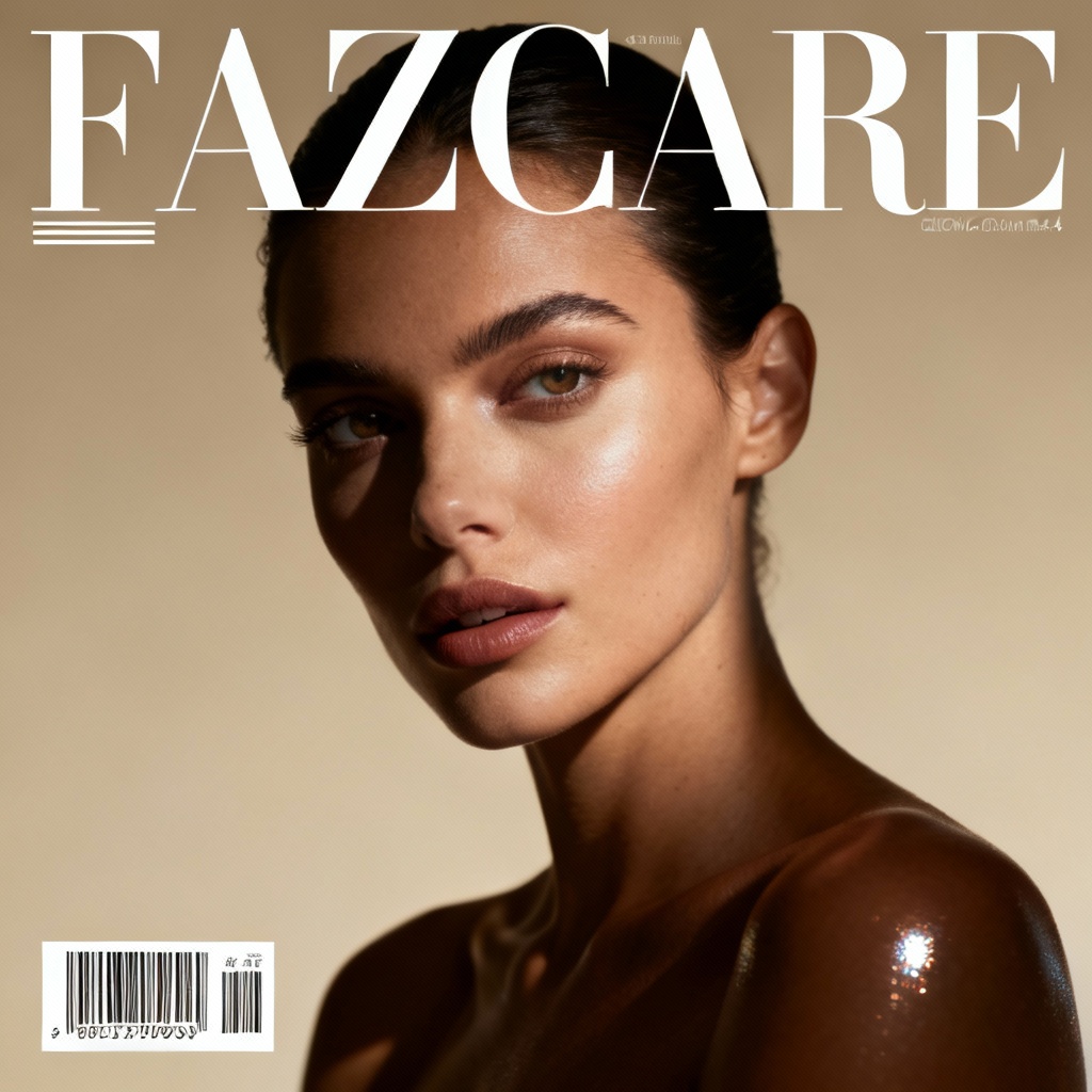 AI vogue-style magazine cover with elegant serif masthead and minimal coverlines