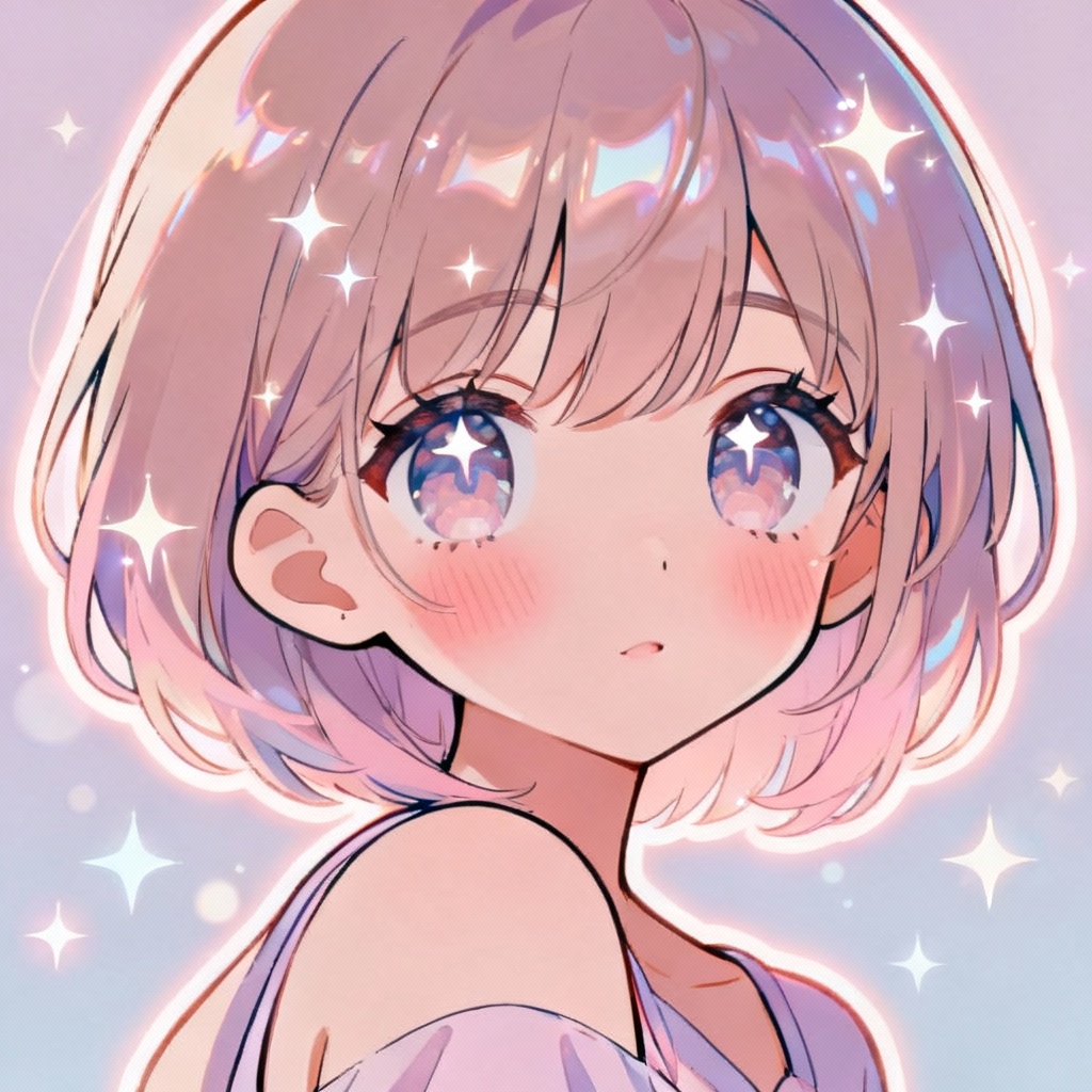 Anime girl with big sparkling eyes