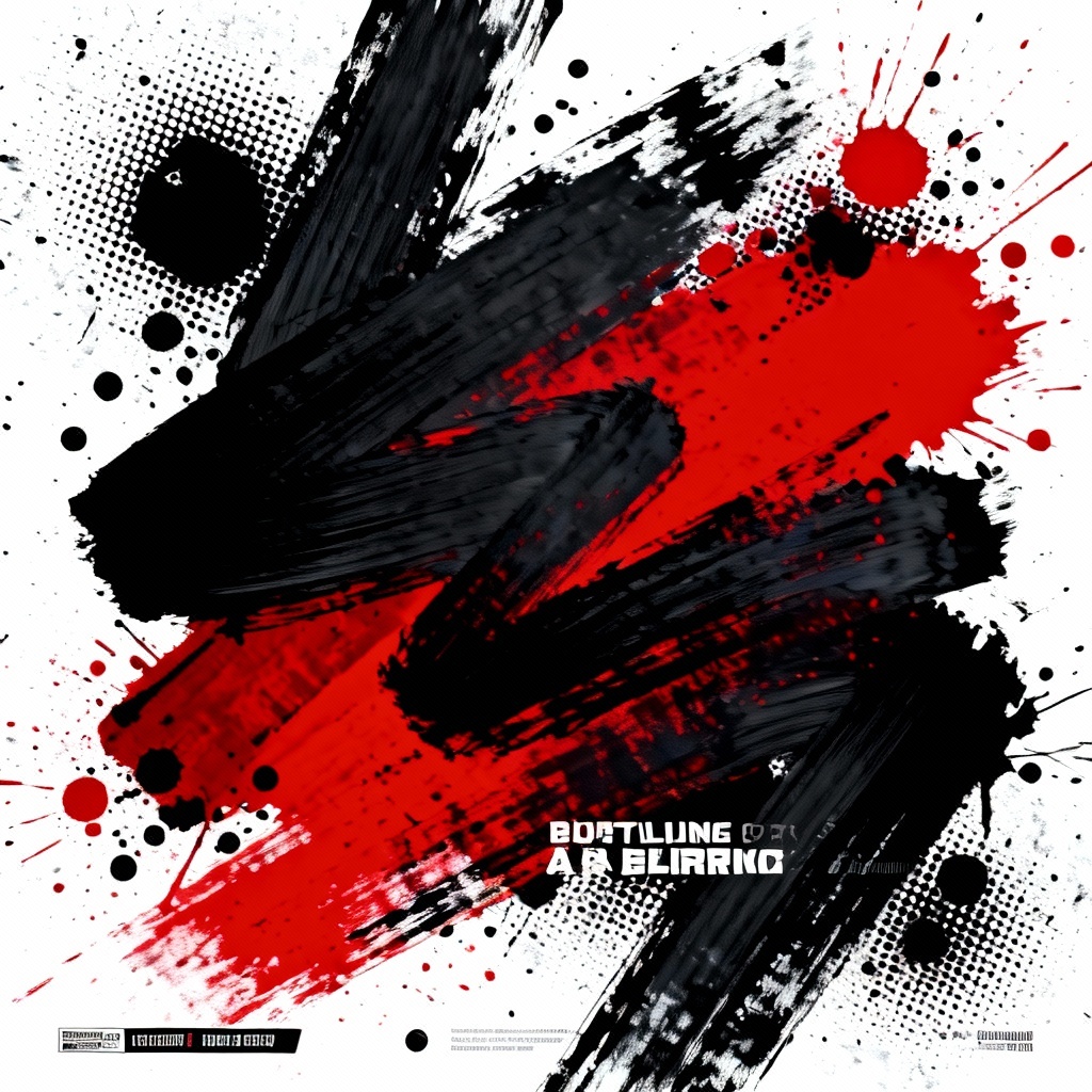 AI grunge poster with bold paint strokes and splatter texture